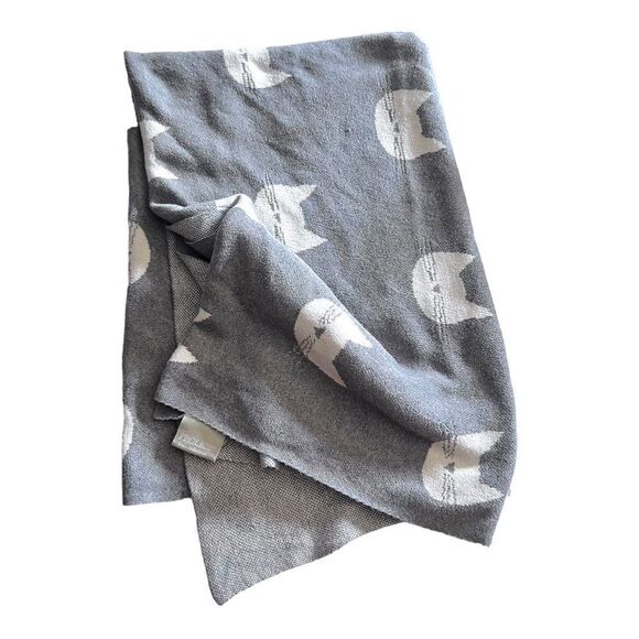 Frolics Gray Cat Print Baby Throw Blanket - Picture 1 of 8